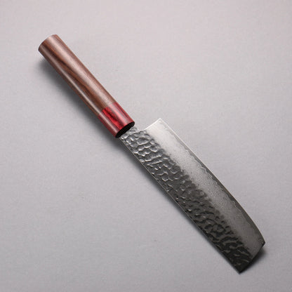 Thương hiệu Sakai Takayuki VG10 33 lớp vân búa Thép Damascus rèn thủ công Dao thái rau chuyên dụng Nakiri 160mm chuôi dao gỗ Đàn Hương ( đính vòng gỗ ép đỏ)