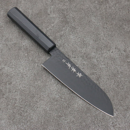 Thương hiệu Sakai Takayuki Kurokage Hắc Ảnh V Gold Số 10 vân búa Dao đa năng Santoku đã xử lý mạ bằng Teflon 170mm chuôi dao hoa văn sơn mài màu đen