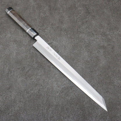 Takayuki Sakai Byakko Shiroichiko Kiritsuki Yanagiba Knife 300MM Stabilized Wood Handle with Sheath 堺 孝行 白虎 白一鋼 切付柳刃包丁 300MM スタビライズドウッド柄 鞘付き Free ship - Sakai Takayuki Byakko Thép trắng No.1 Dao thái cá sashimi Yanagiba 300mm chuôi dao gỗ Stabilized Có kèm bao