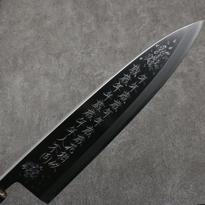 Takayuki Sakai Kubota Sculpture Year Year Year Year Year Old White Steel Deba Knife 300MM Pak Pattern 堺 孝行 窪田彫刻 年年歳歳 白ニ鋼 出刃包丁 300MM 朴柄 Free ship - Thương hiệu Sakai Takayuki Kubota điêu khắc thép trắng Dao làm cá chuyên dụng Deba 300mm chuôi dao gỗ Mộc Lan