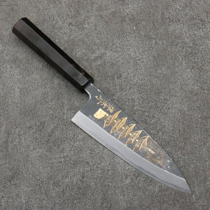 Free ship - Thương hiệu Sakai Takayuki thép trắng No.2 Đen Dao làm cá chuyên dụng Deba 165mm chuôi dao gỗ Mun
