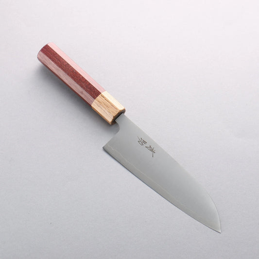 Thương hiệu Seisuke Thép không gỉ 440C Dao đa năng Santoku 165mm chuôi dao trái tim tím (bọc: gỗ Sồi)