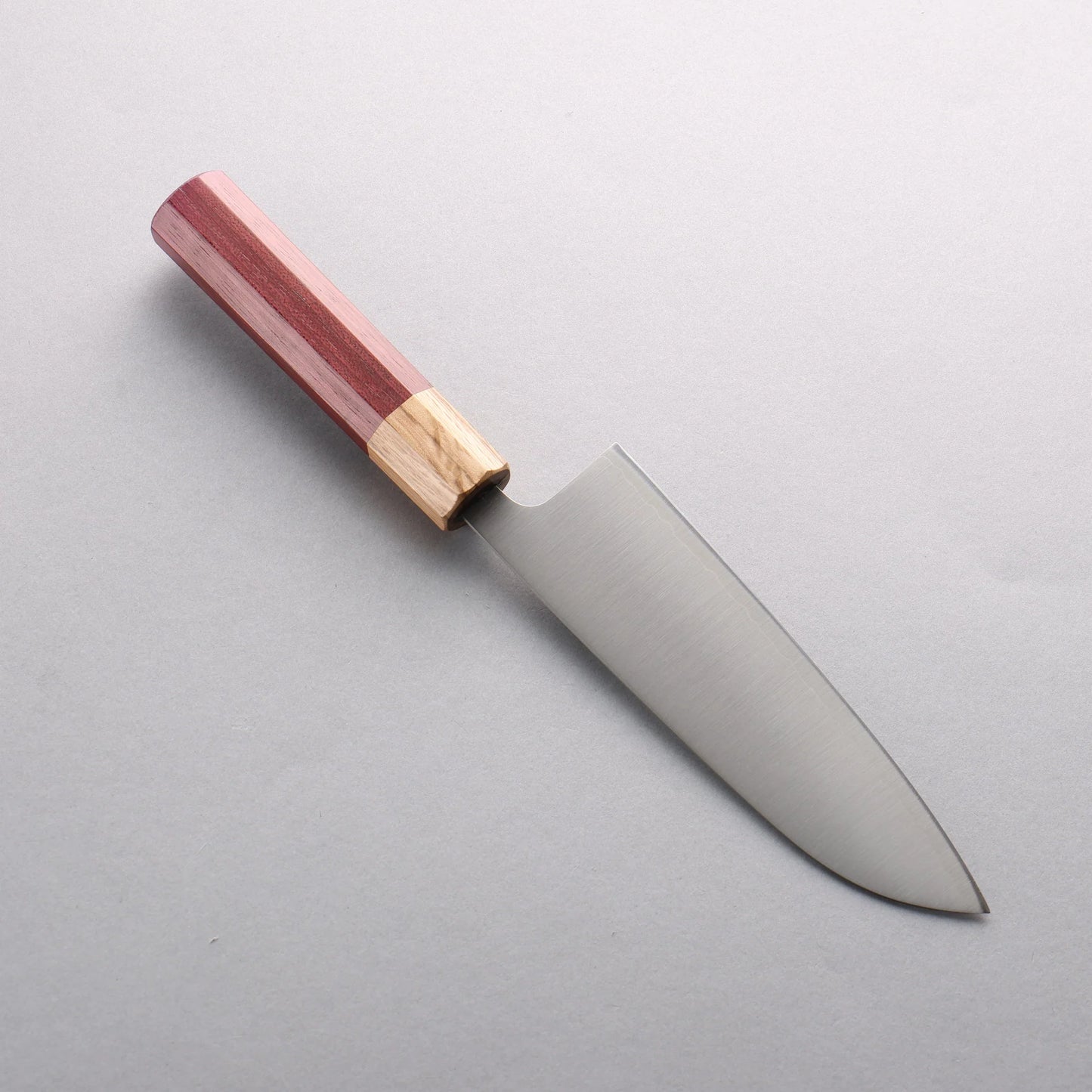 Thương hiệu Seisuke Thép không gỉ 440C Dao đa năng Santoku 165mm chuôi dao trái tim tím (bọc: gỗ Sồi)