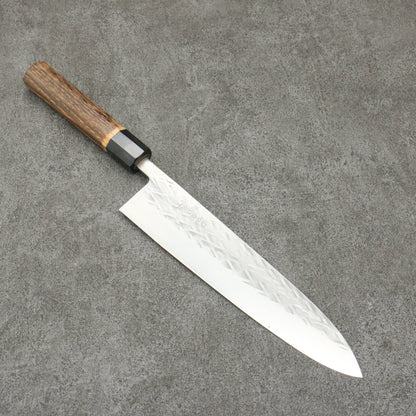 Tadafusa SLD Steel Hammer Gyuto Knife 240MM Grilled Walnut Handle タダフサ SLD鋼 鎚目 牛刀包丁 240MM 焼ウォルナット柄 Free ship - Dao đa năng Gyuto 240mm thương hiệu Tadafusa búa thép SLD dao rèn thủ công