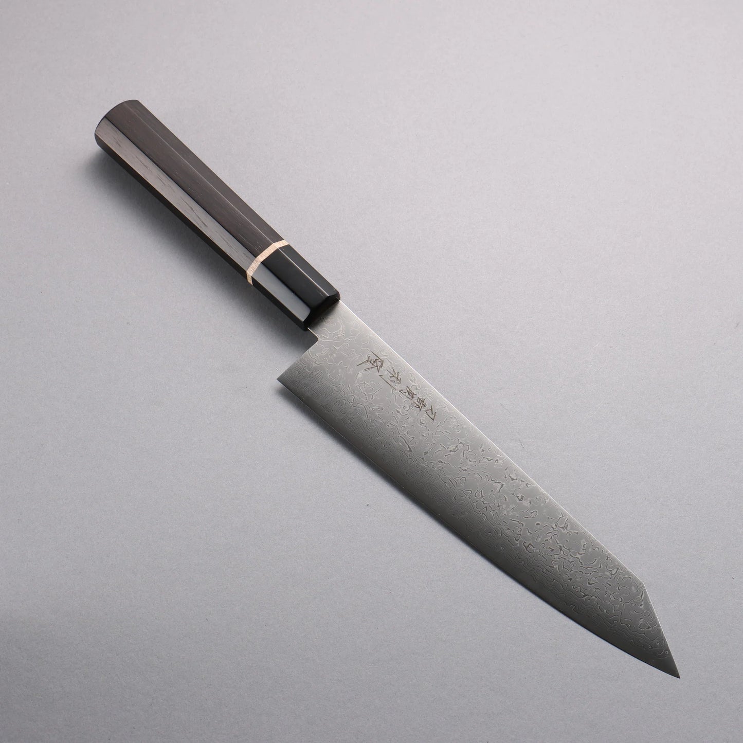 Thương hiệu Toshitaka Seisuke thép VG10 15 lớp Dao đa năng Kiritsuke Gyuto 210mm chuôi dao gỗ mun (vòng phong, mõm trâu)