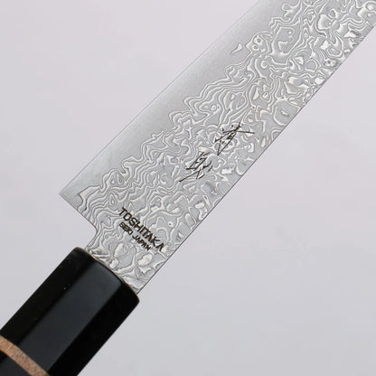 Thương hiệu Toshikata Seisuke VG10 15 lớp Dao nhỏ đa năng Petty 135mm chuôi dao gỗ Mun (Vòng Phong, Đầu Trâu)