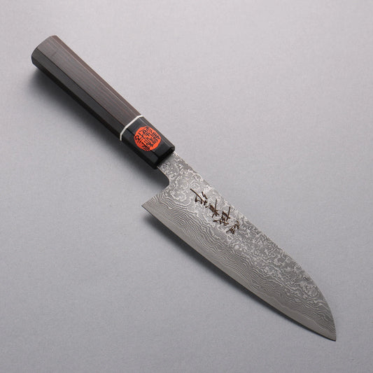 Thương hiệu Shigeki Tanaka Habazan SG2 Thép Damascus Dao đa năng Santoku 165mm chuôi dao gỗ Mun