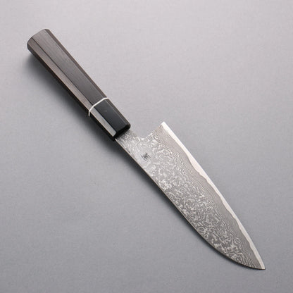 Thương hiệu Shigeki Tanaka Habazan SG2 Thép Damascus Dao đa năng Santoku 165mm chuôi dao gỗ Mun