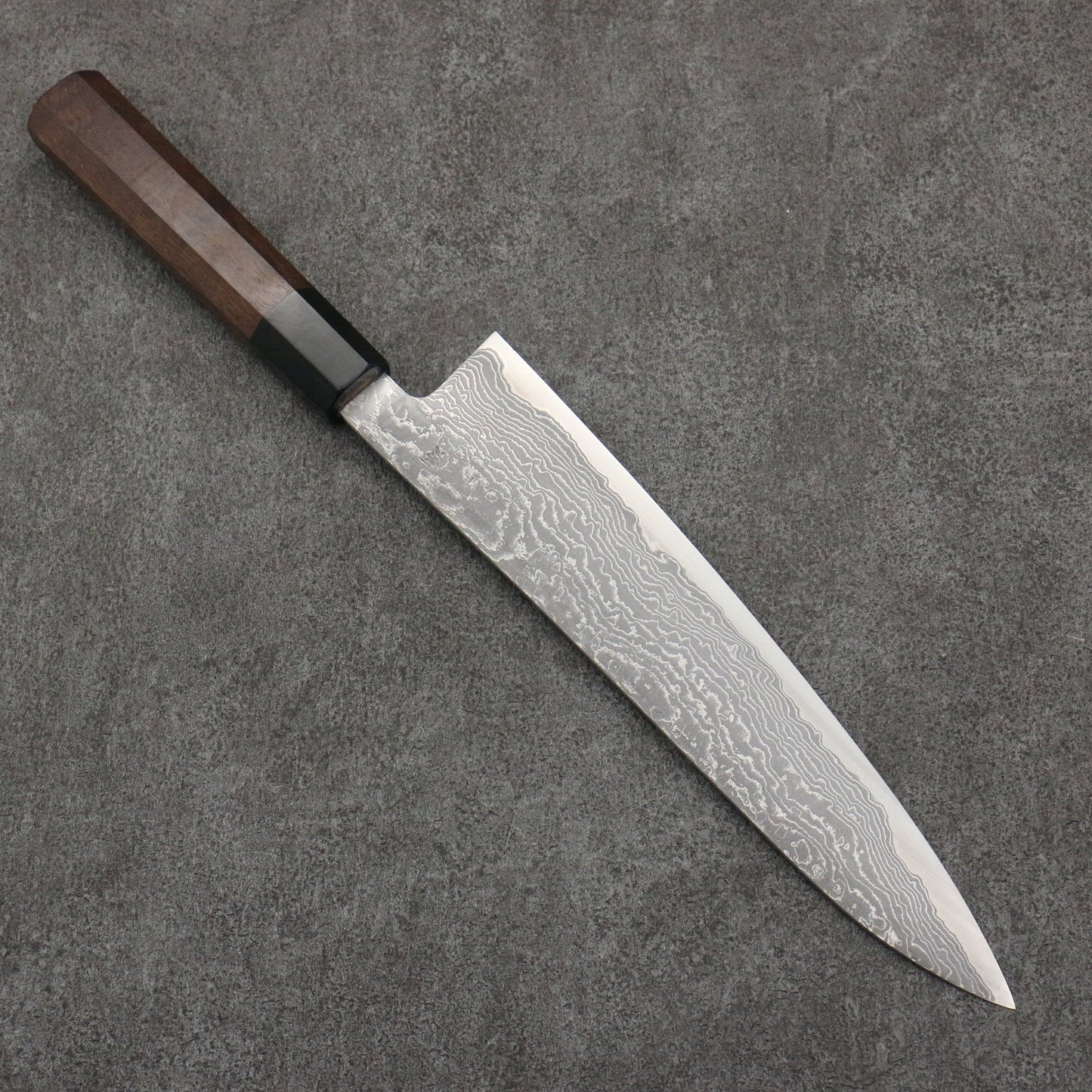 Thương hiệu Tanaka Shigeki dòng gió mùa xuân thép SG2 Damascus Dao đa năng Gyuto 240MM chuôi dao gỗ quả óc chó