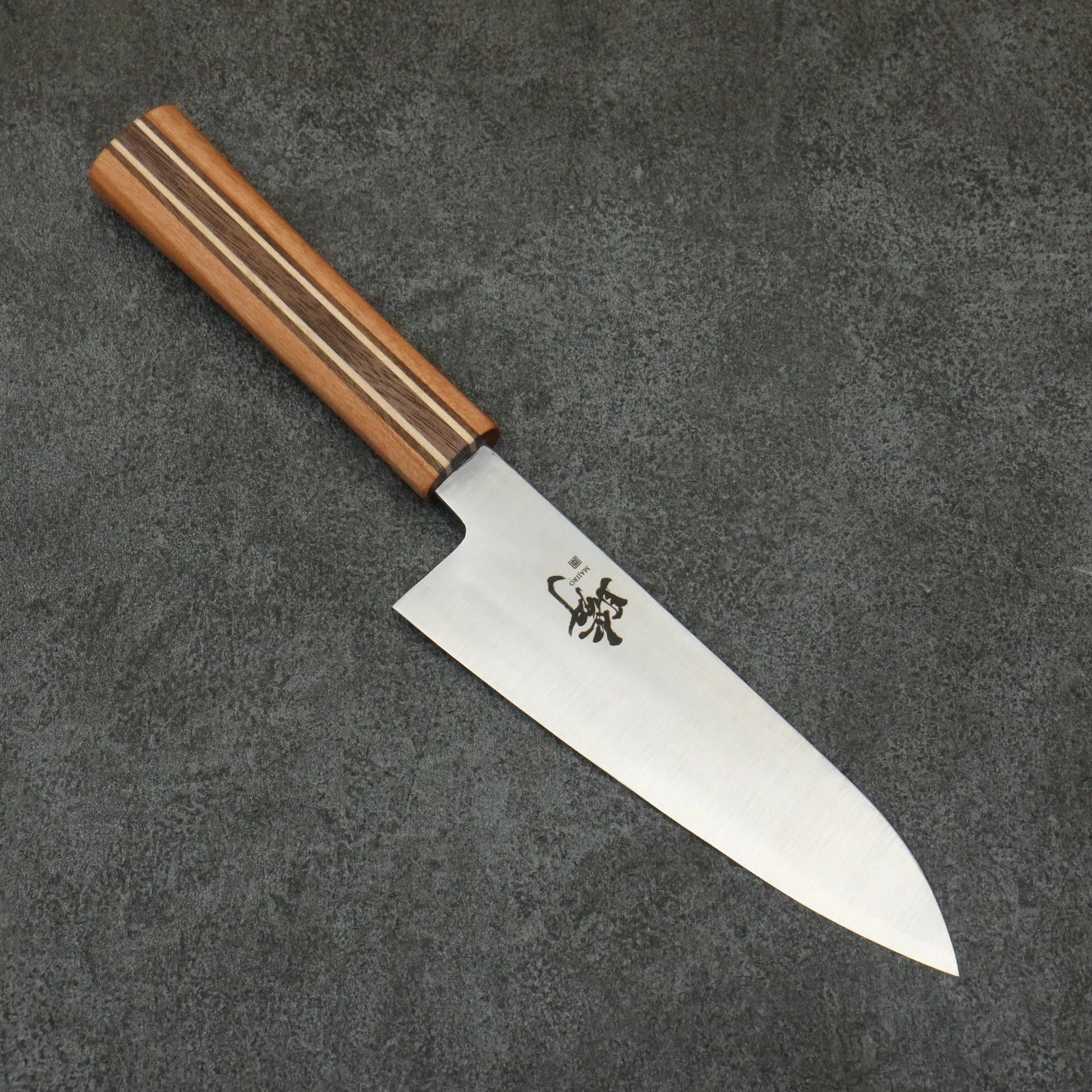 Masaki Tanaka Shun (Majiro) Ginsanko Santoku knife 165MM Maple cherry walnut pattern 田中 誠貴 瞬（まじろ） 銀三鋼 三徳包丁 165MM 楓桜ウォルナット柄 Free ship - Thương hiệu Shigeki Tanaka Thép Bạc No.3 Dao đa năng Santoku 165mm