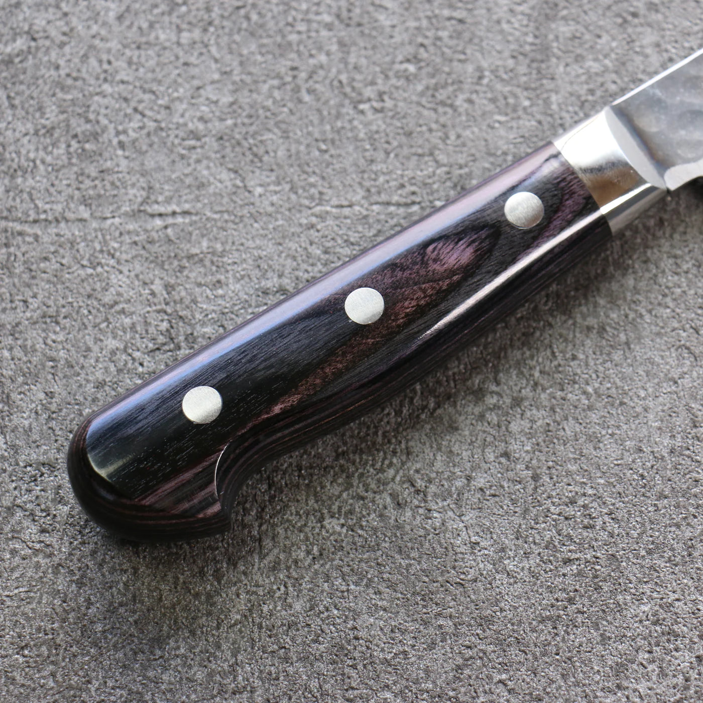 Handgeschmiedetes Messer der Marke Yoshimi Kato aus superblauem Stahl, Kurouchi, kleines Messer, Kiritsuke Petty, japanisches Messer, 150 mm Holzgriff, Purple Heart