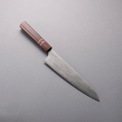 Thương hiệu Yoshimi Kato Thép siêu xanh Kỹ nghệ truyền thống Nhật Nashiji Dao đa năng Gyuto 210mm chuôi dao gỗ hồng sắc (vòng ngọc lam đỏ)