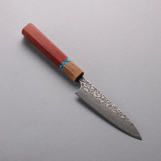 Thương hiệu Yoshimi Kato SG2 Thép Damascus đen Dao nhỏ đa năng Petty 120mm chuôi dao gỗ paddock (có vòng màu ngọc lam)