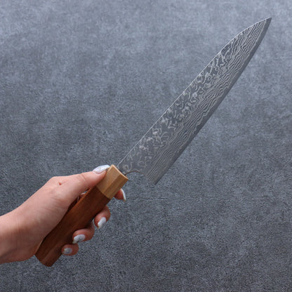 Thương hiệu Yoshimi Kato R2/SG2 Thép Damascus Dao đa năng Gyuto dao Nhật 210mm chuôi dao Honduras