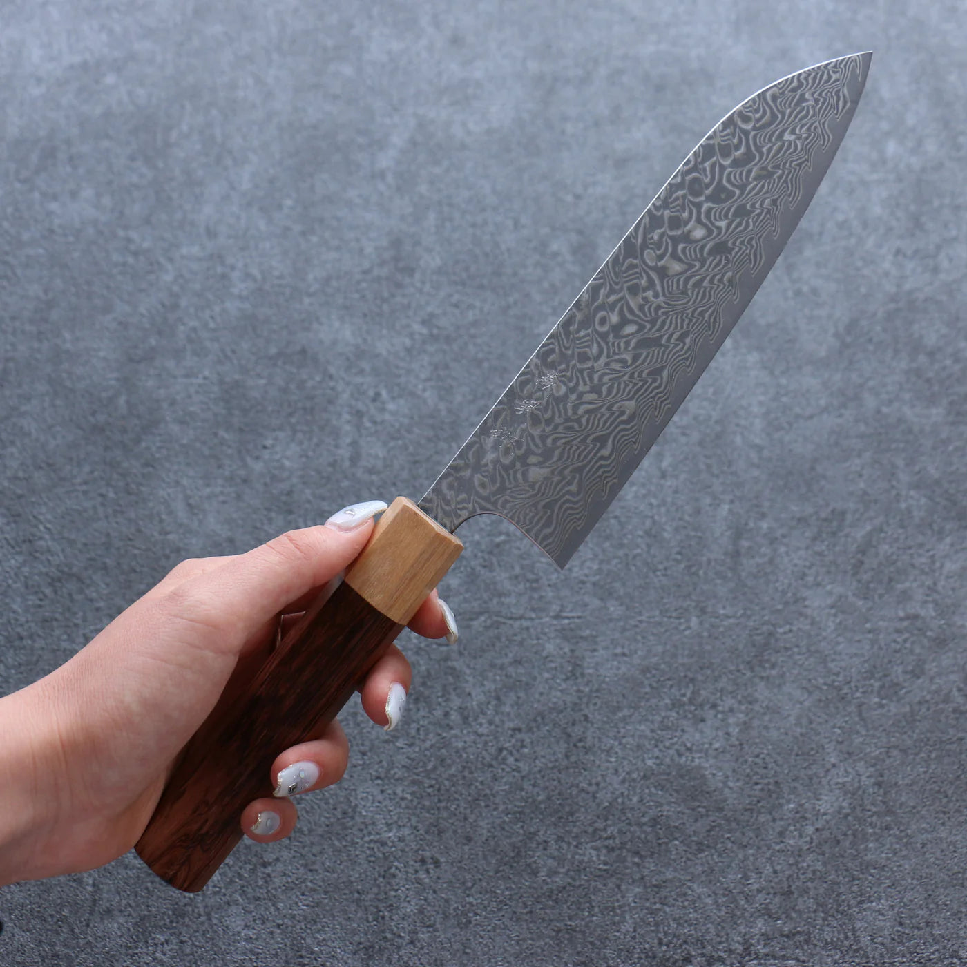 Thương hiệu Yoshimi Kato R2/SG2 Thép Damascus Dao đa năng Santoku dao Nhật 170mm chuôi dao Honduras