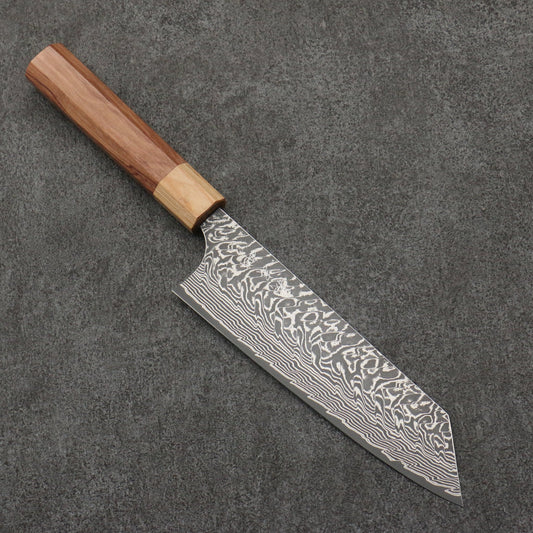 Thương hiệu Yoshimi Kato thép SG2 màu đen Damascus Dao Bunka Knife 170MM chuôi dao gỗ Honduras (bọc: Gỗ dán trắng)