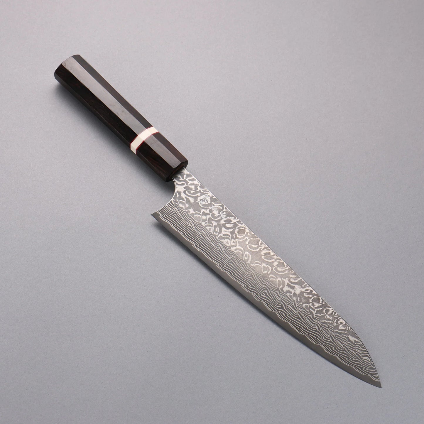 Thương hiệu Yoshimi Kato SG2 Dao đa năng Gyuto thép Damascus màu đen 210mm chuôi dao gỗ mun (Vòng trắng)