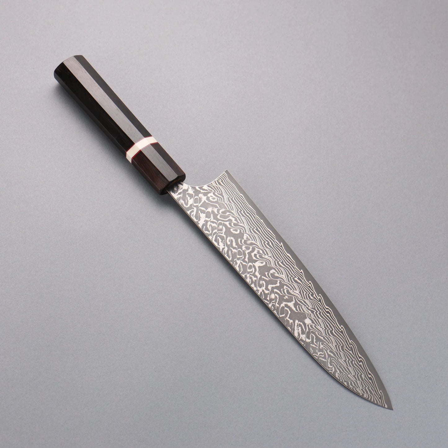 Thương hiệu Yoshimi Kato SG2 Dao đa năng Gyuto thép Damascus màu đen 210mm chuôi dao gỗ mun (Vòng trắng)