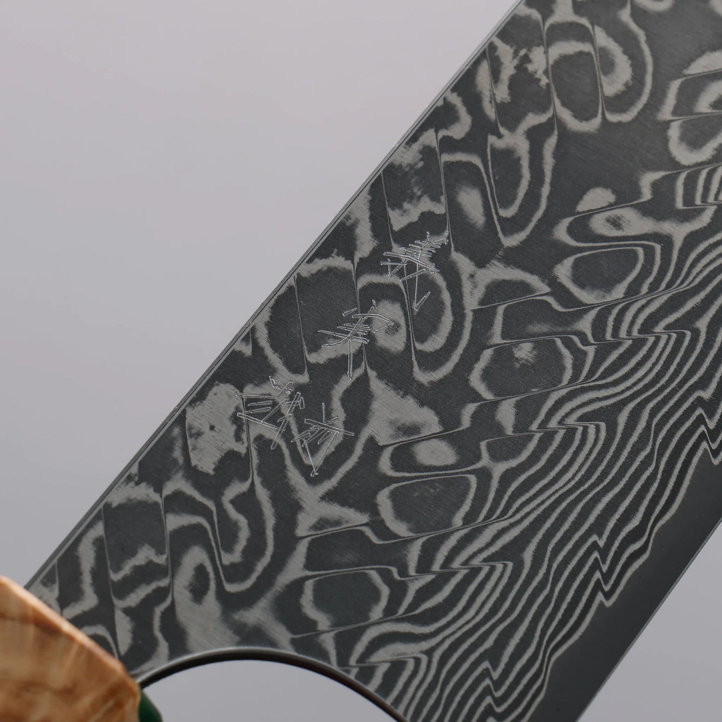 Thương hiệu Yoshimi Kato SG2 Thép Damascus đen Dao đa năng Gyuto 210mm chuôi dao nhựa ô liu và màu xanh lá cây