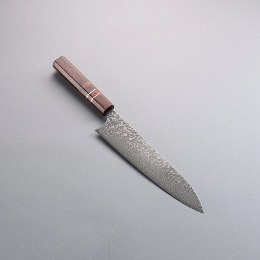 Thương hiệu Yoshimi Kato thép SG2 màu đen Damascus Dao đa năng chuyên dụng Gyuto 210mm chuôi dao gỗ cẩm lai (Vòng ngọc lam đỏ)