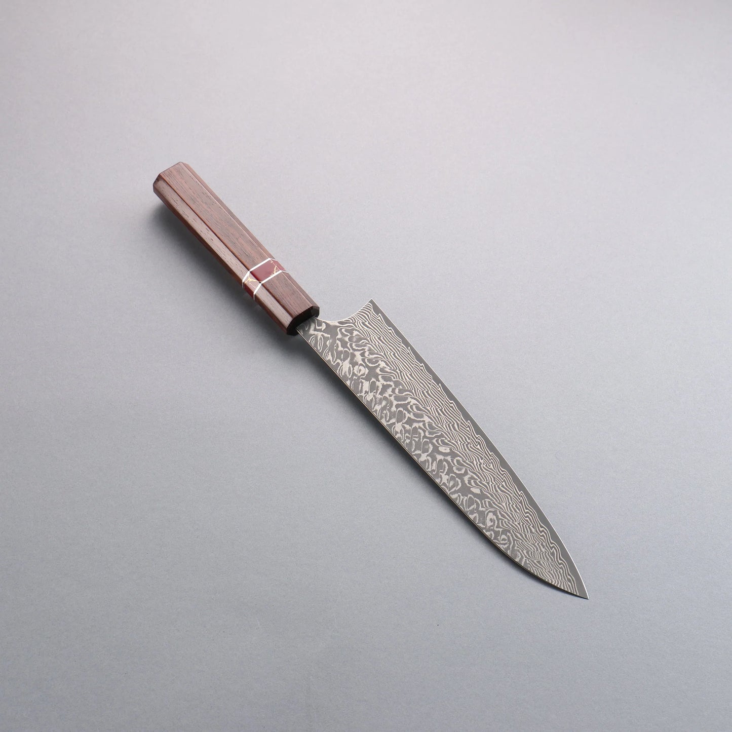 Thương hiệu Yoshimi Kato thép SG2 màu đen Damascus Dao đa năng chuyên dụng Gyuto 210mm chuôi dao gỗ cẩm lai (Vòng ngọc lam đỏ)