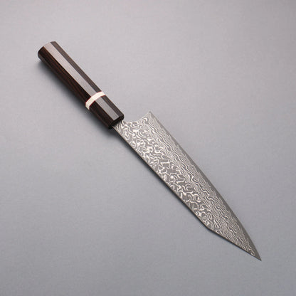 Thương hiệu Yoshimi Kato thép SG2 Damascus màu đen Dao đa năng Kiritsuke Gyuto 210mm chuôi dao gỗ mun (vòng trắng)