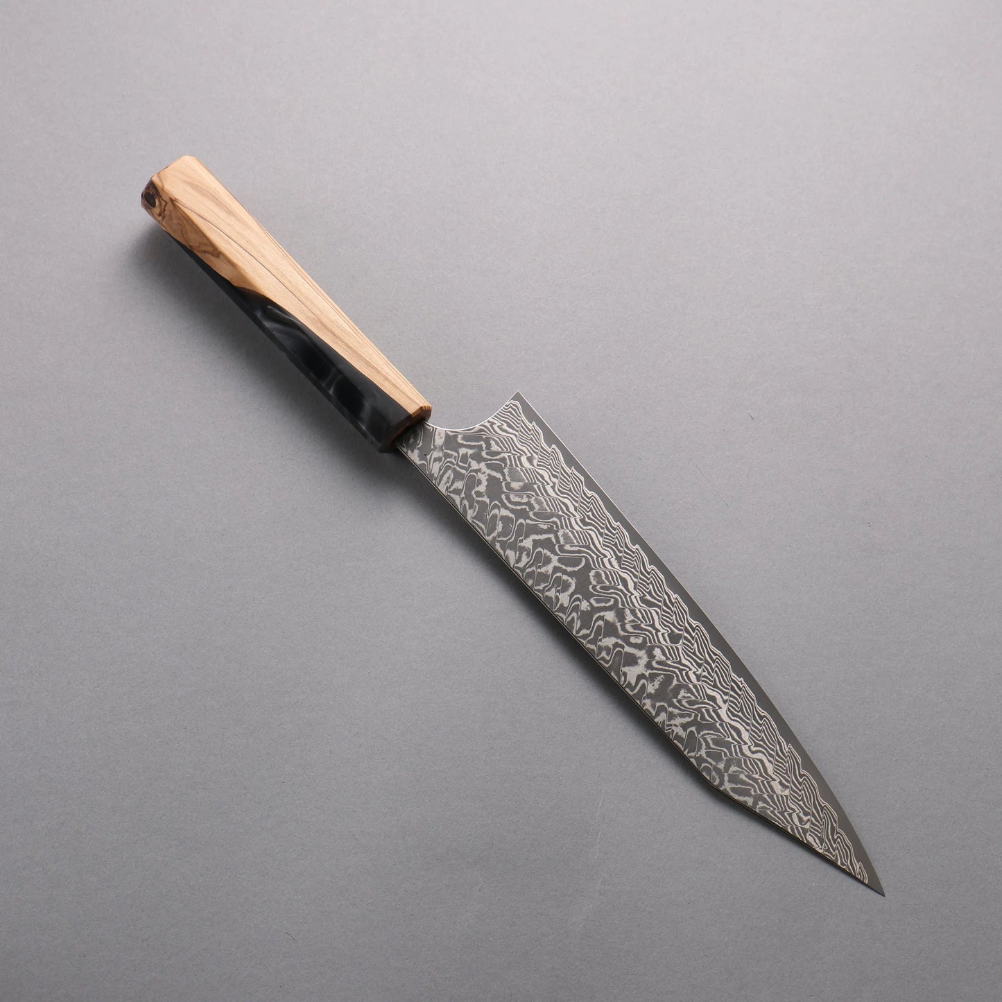 Thương hiệu Yoshimi Kato SG2 Thép Damascus màu đen Dao đa năng Kiritsuke Gyuto 210mm chuôi dao nhựa đá cẩm thạch trắng ô liu và đen