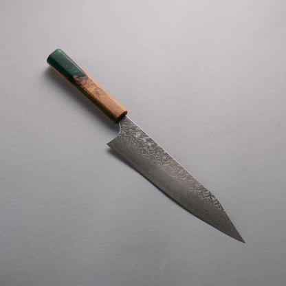 Thương hiệu Yoshimi Kato SG2 thép Damascus màu đen Dao đa năng Kiritsuke Gyuto 210mm tay cầm bằng nhựa màu ô liu và xanh