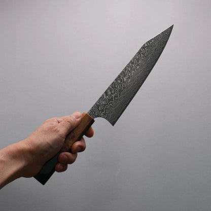 Thương hiệu Yoshimi Kato SG2 thép Damascus màu đen Dao đa năng Kiritsuke Gyuto 210mm tay cầm bằng nhựa màu ô liu và xanh