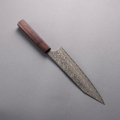 Thương hiệu Yoshimi Kato SG2 Thép Damascus đen Dao đa năng Kiritsuke Gyuto 210mm chuôi dao gỗ hồng sắc (vòng ngọc lam đỏ)