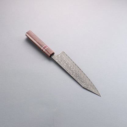 Thương hiệu Yoshimi Kato thép SG2 màu đen Damascus Dao đa năng chuyên dụng Kiritsuke Gyuto 210mm chuôi dao gỗ hồng sắc (Vòng ngọc lam đỏ)