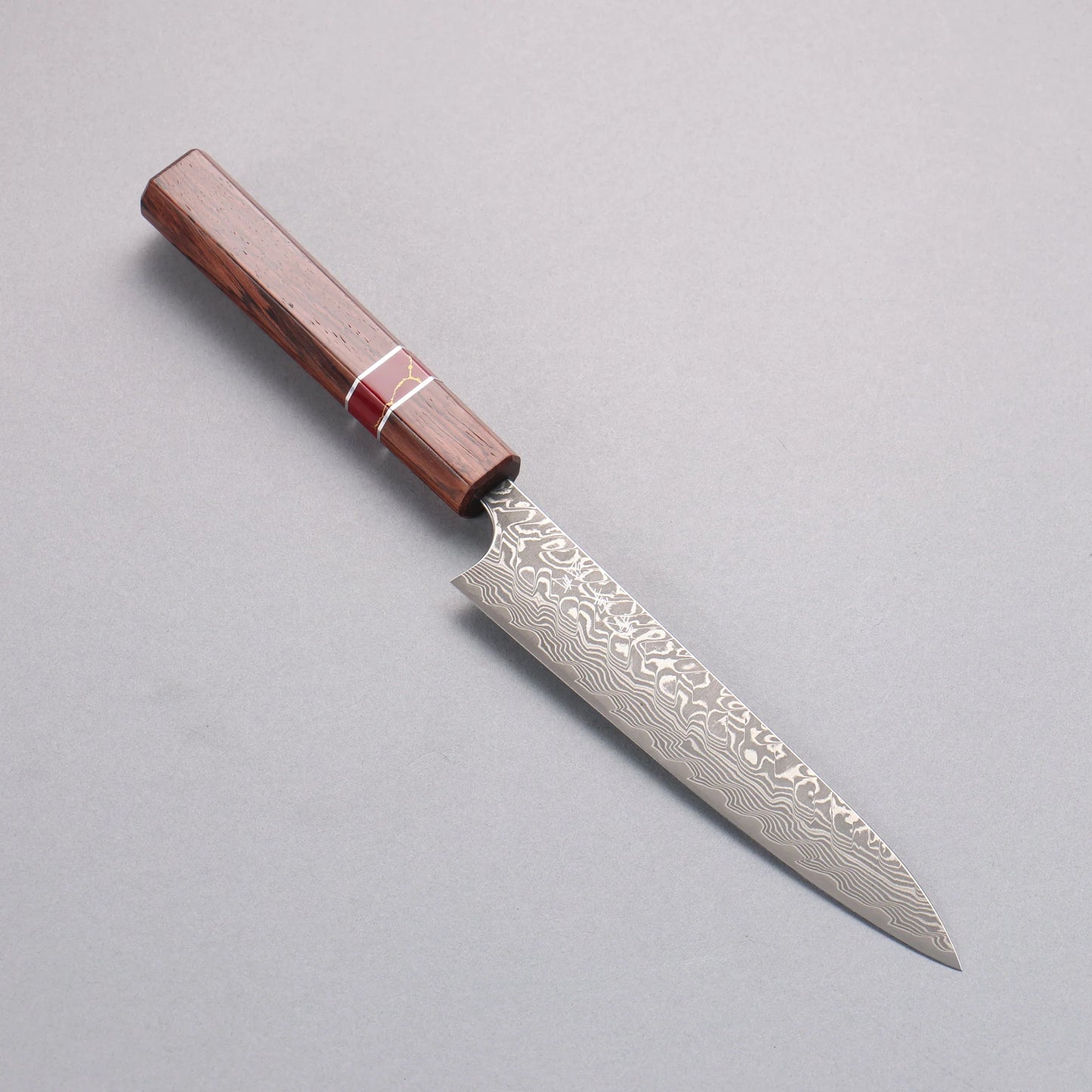 Thương hiệu Yoshimi Kato SG2 Thép Damascus đen Dao nhỏ đa năng Petty 150mm chuôi dao gỗ hồng sắc (vòng ngọc lam đỏ)