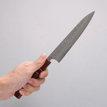 Thương hiệu Yoshimi Kato SG2 Thép Damascus đen Dao nhỏ đa năng Petty 150mm chuôi dao gỗ hồng sắc (vòng ngọc lam đỏ)