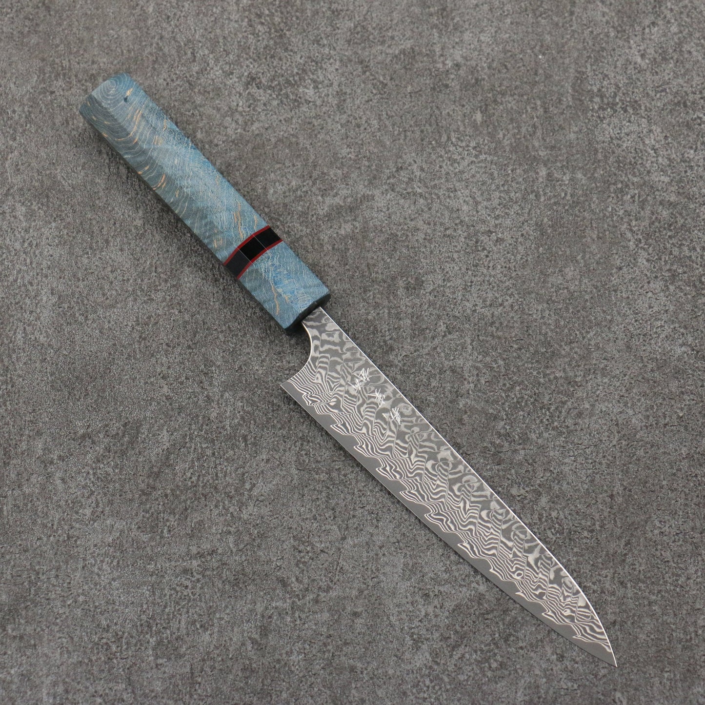 Thương hiệu Yoshimi Kato SG2 Thép Damascus màu đen hoàn thiện Dao nhỏ đa năng Petty 150mm chuôi dao gỗ Stabilized ( một loại gỗ được kết hợp độc đáo giữa gỗ tự nhiên và nhựa Thông)