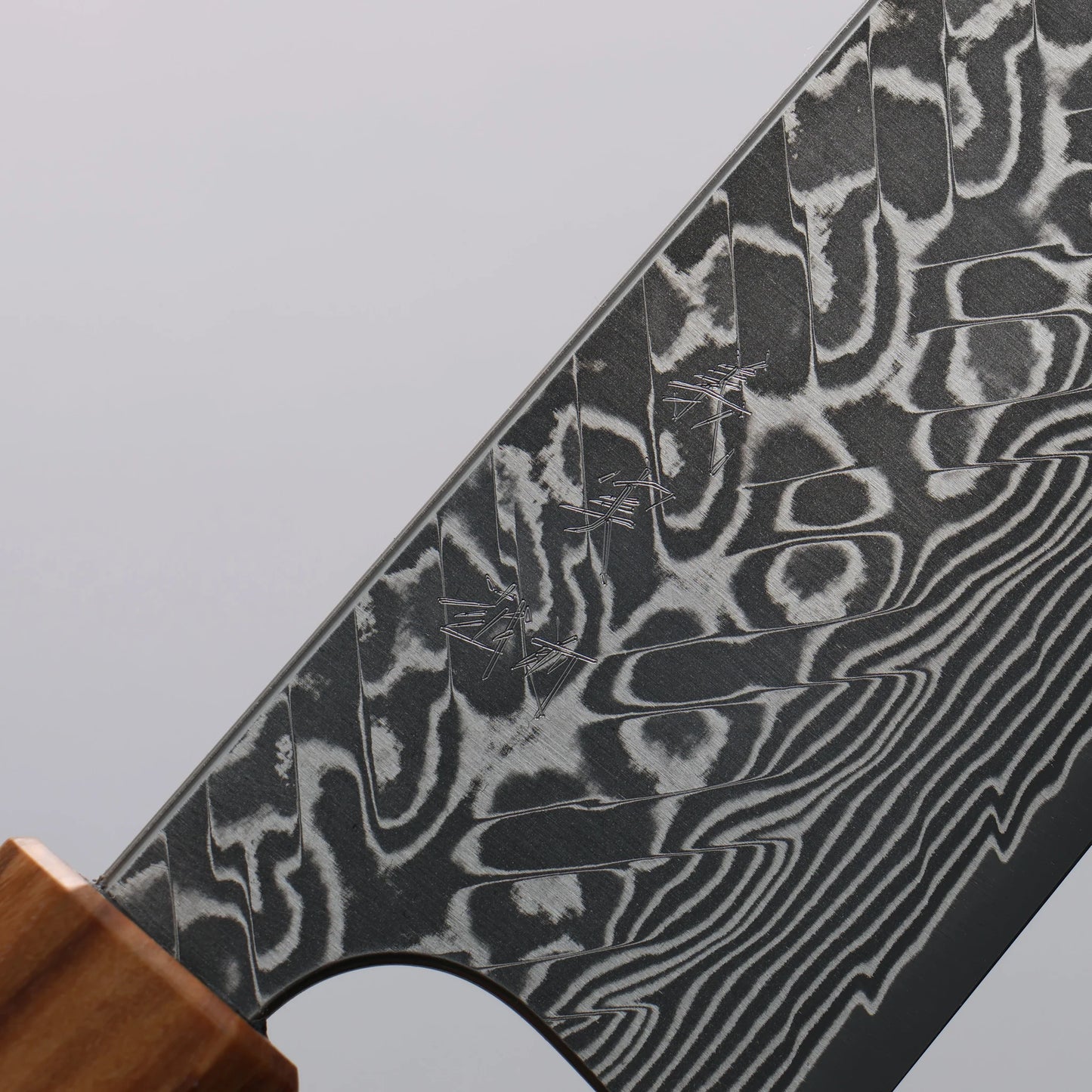 Thương hiệu Yoshimi Kato SG2 Thép Damascus đen Dao đa năng Santoku 170mm chuôi dao gỗ  ô liu (vòng ngọc lam màu đỏ)