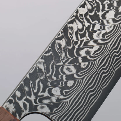 Thương hiệu Yoshimi Kato SG2 Thép Damascus đen Dao đa năng Santoku 170mm chuôi dao gỗ hồng sắc (vòng Turquoise ngọc lam đỏ) tinh hoa nghệ thuật cắt cao cấp Nhật Bản