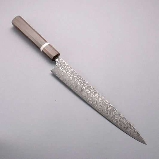 Thương hiệu Yoshimi Kato SG2 Thép Damascus đen Dao lọc gân chuyên dụng Sujihiki 270mm chuôi dao gỗ tần bì (vòng trắng)