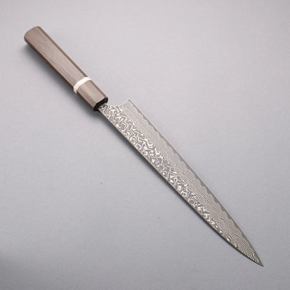 Thương hiệu Yoshimi Kato SG2 Thép Damascus đen Dao lọc gân chuyên dụng Sujihiki 270mm chuôi dao gỗ tần bì (vòng trắng)