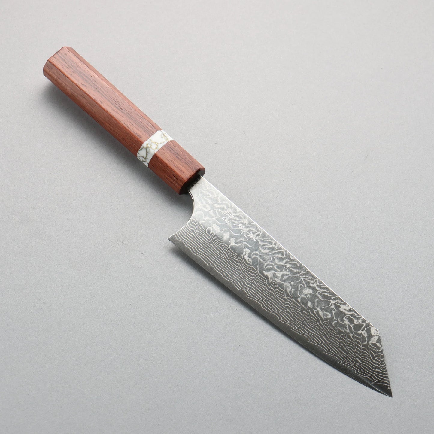 Thương hiệu Yoshimi Kato SG2 Thép Damascus Đánh bóng hoàn thiện Dao đa năng Bunka 170mm chuôi dao gỗ hồng mộc (có vòng ngọc lam trắng)