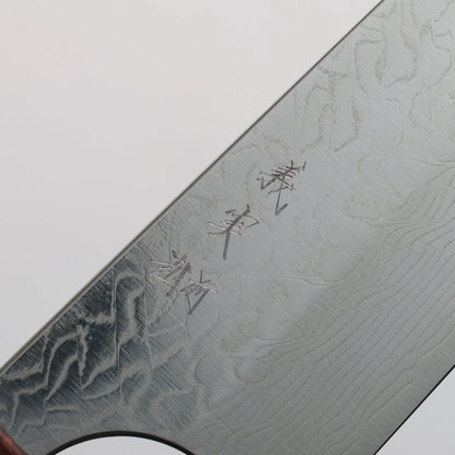 Thương hiệu Yoshimi Kato SG2 Thép Damascus Đánh bóng hoàn thiện Dao đa năng Bunka 170mm chuôi dao gỗ hồng mộc (có vòng ngọc lam trắng)