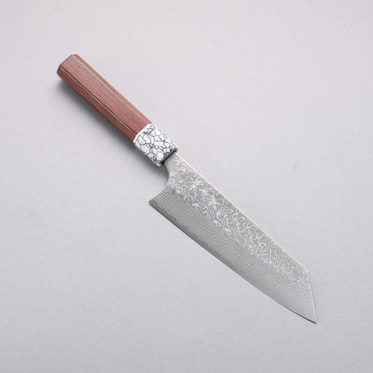 Thương hiệu Yoshimi Kato SG2 Thép Damascus Đánh bóng hoàn thiện Dao đa năng Bunka 170mm chuôi dao gỗ hồng sắc (mõm: màu trắng ngọc lam)