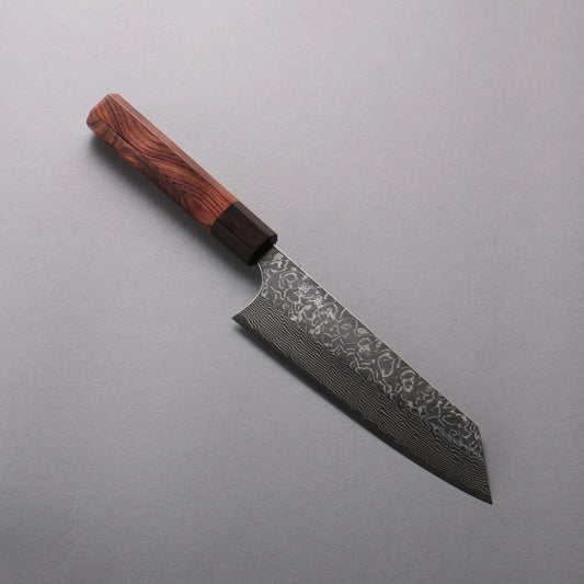 Thương hiệu Yoshimi Kato SG2 Thép Damascus dao đánh nhẵn bóng hoàn thiện Dao đa năng Bunka 170mm chuôi dao gỗ hồng sắc (bọc: gỗ mun)