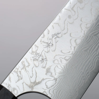 Thương hiệu Yoshimi Kato SG2 Thép Damascus dao đánh bóng hoàn thiện Dao đa năng Gyuto 210mm chuôi dao gỗ đen (vòng trắng)