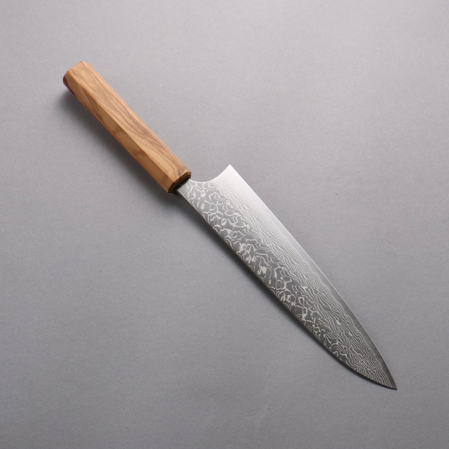 Thương hiệu Yoshimi Kato SG2 thép Damascus dao đánh bóng hoàn thiện Dao đa năng Gyuto 210mm chuôi dao bằng nhựa màu ô liu và đỏ