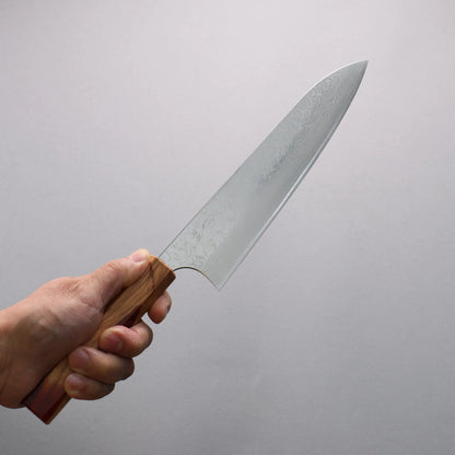 Thương hiệu Yoshimi Kato SG2 thép Damascus dao đánh bóng hoàn thiện Dao đa năng Gyuto 210mm chuôi dao bằng nhựa màu ô liu và đỏ