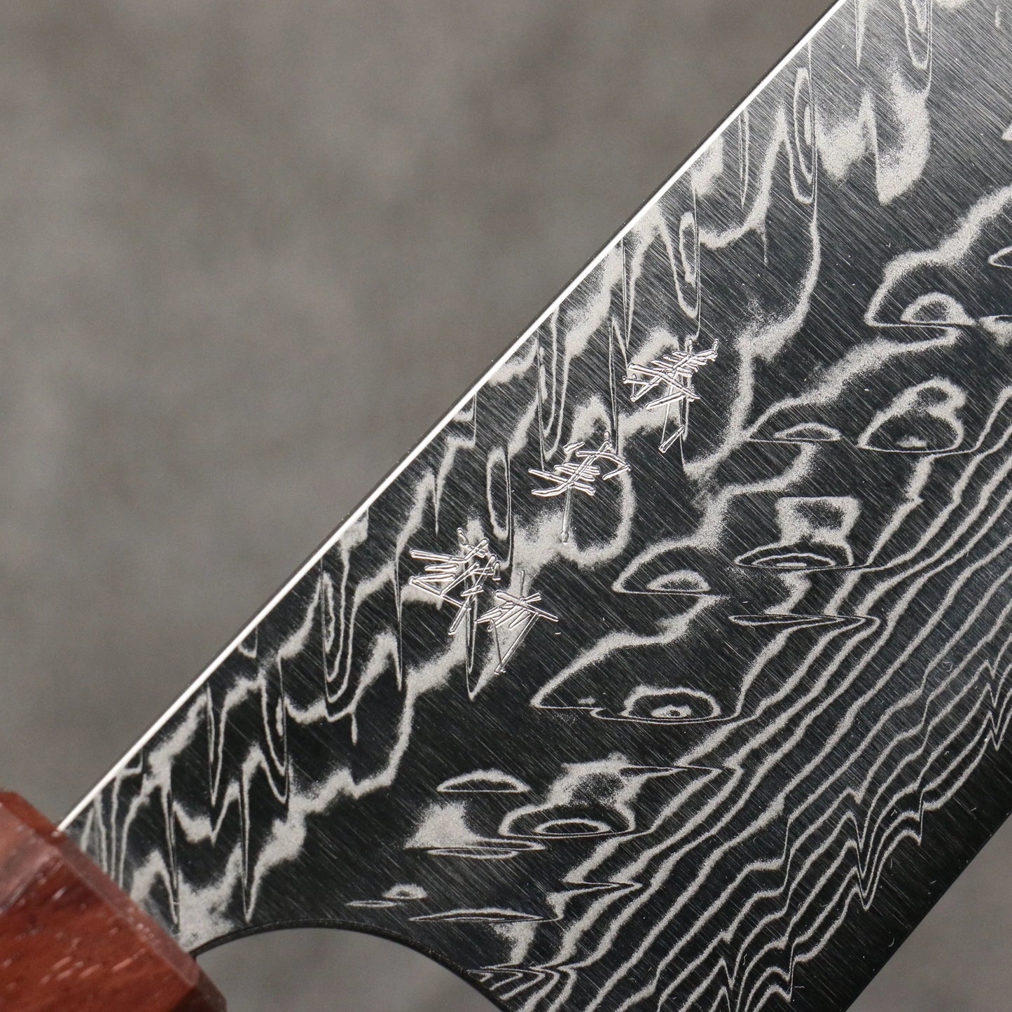 Thương hiệu Yoshimi Kato SG2 Thép Damascus đánh nhẵn bóng hoàn thiện Dao đa năng Gyuto 240mm chuôi dao gỗ paddock (có vòng màu ngọc lam)