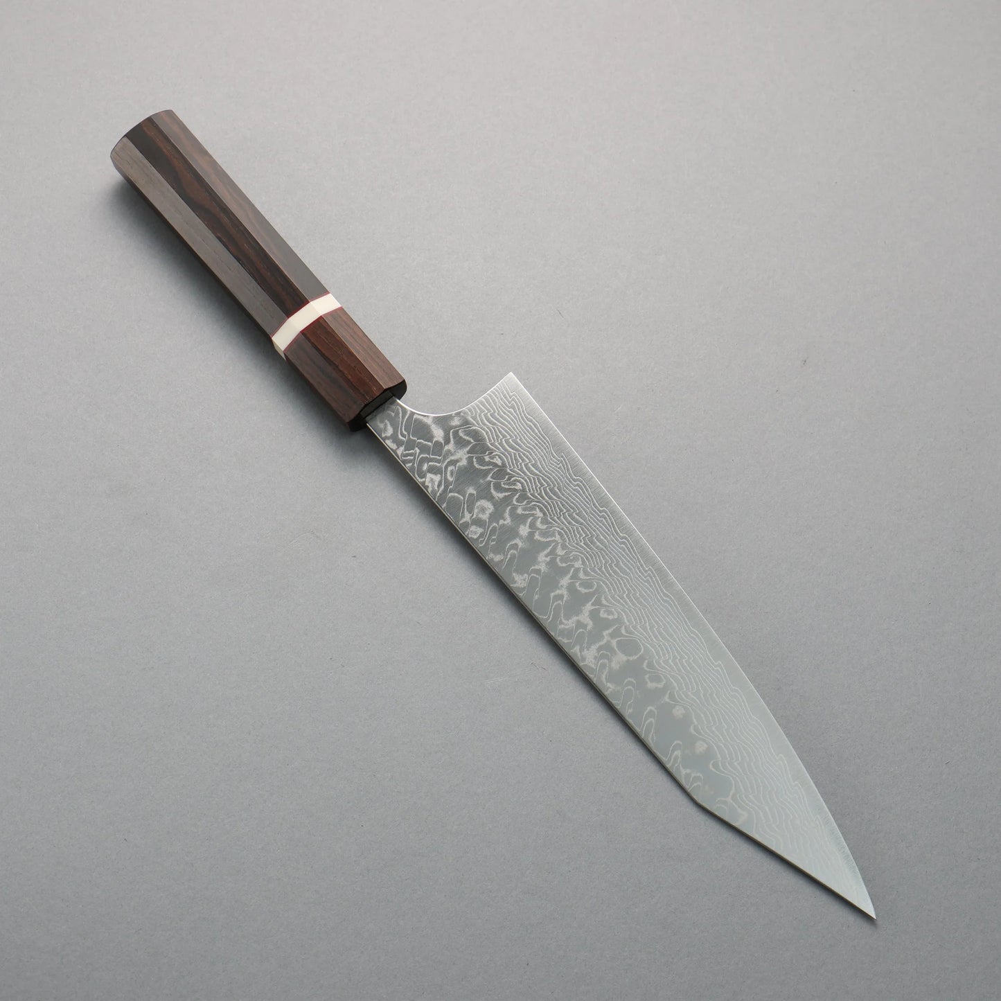 Thương hiệu Yoshimi Kato SG2 Thép Damascus Đánh bóng hoàn thiện Dao đa năng Kiritsuke Gyuto 210mm chuôi dao gỗ mun (vòng trắng)