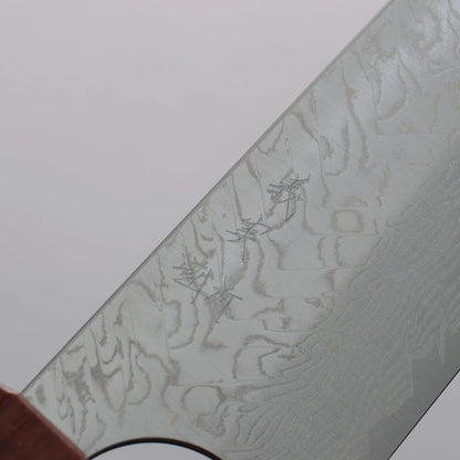 Thương hiệu Yoshimi Kato SG2 Thép Damascus dao đánh bóng hoàn thiện Dao Kiritsuke Gyuto 210mm chuôi dao gỗ hồng sắc (Vòng ngọc lam đỏ)