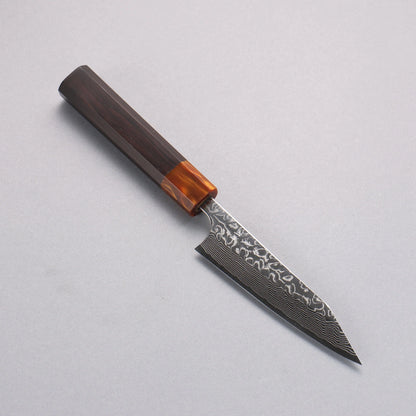 Thương hiệu Yoshimi Kato SG2 Thép Damascus Đánh bóng hoàn thiện Dao nhỏ Kiritsuke Petty 120mm chuôi dao gỗ mun (mõm: nhựa màu cam)