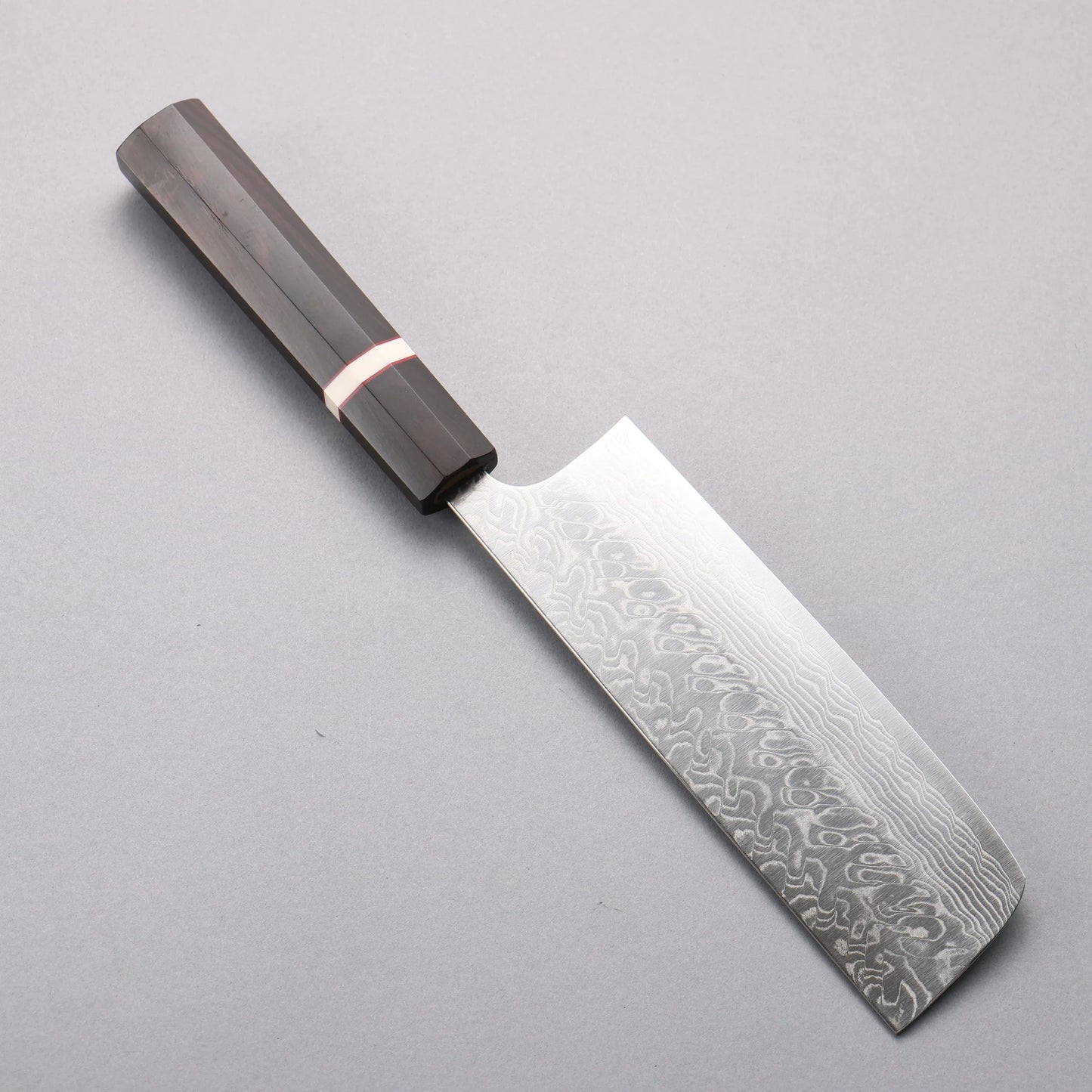 Thương hiệu Yoshimi Kato SG2 Thép Damascus Đánh bóng hoàn thiện Dao thái rau chuyên dụng Nakiri 165mm chuôi dao gỗ mun (vòng trắng)